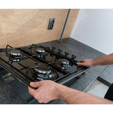 Instalação e teste de cooktop a gás